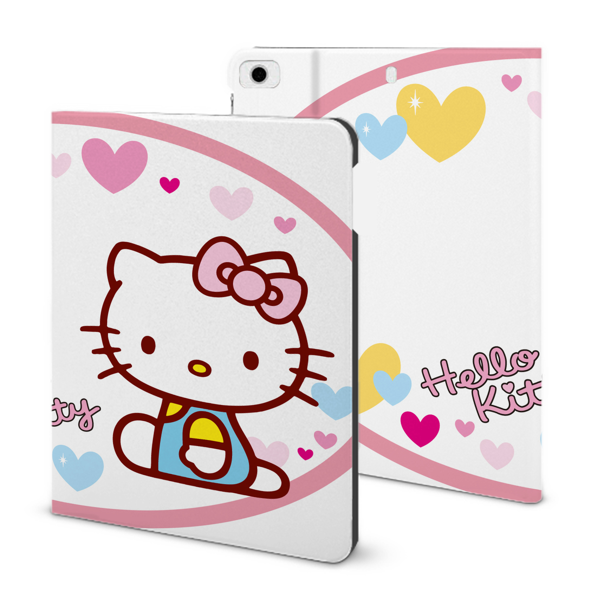 （画像用） Hello Kitty ハローキティ IPad ケース ブック型 PUレザー TPU 耐衝撃 軽量 薄型 ペン収納なし 全面保護 IPad 各モデル対応